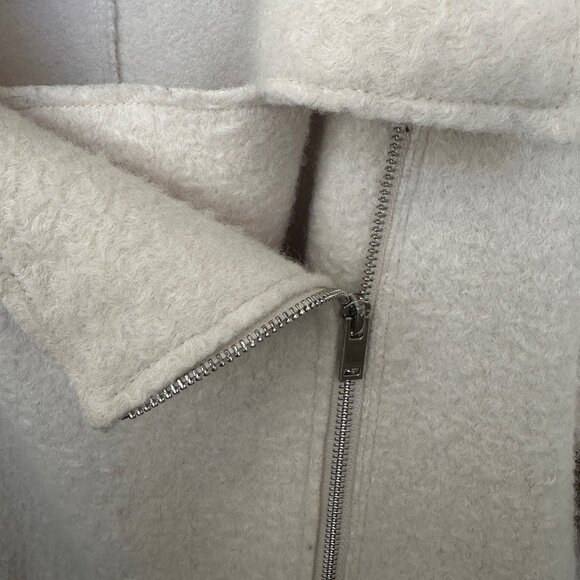 Zara off-white Boucle biker jacket, size: M - Picture 5 of 6